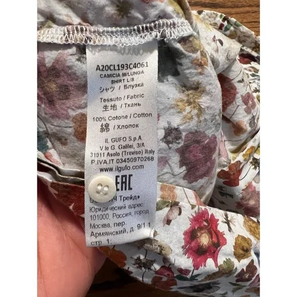 il gufo | Girls Long Sleeve Button Down Floral Fall Autumn Scenery Sz 8 - Picture 3 of 7